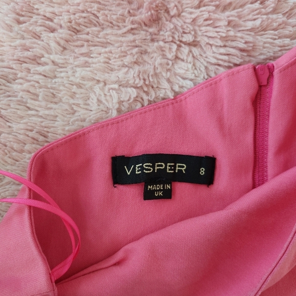 Vesper 247 Gianna Pink One Shoulder Midi Dress Size 8 NWT - Picture 7 of 11